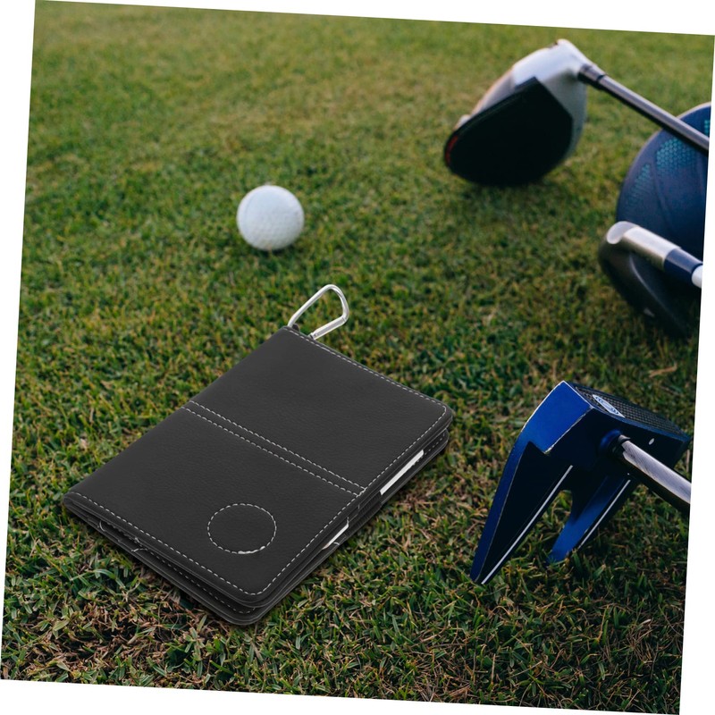 NOLITOY 1pc Portable Golf Scorecard Holder Pu Leather Protector Simple