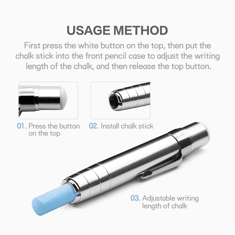 2 Packs Aluminum Alloy Chalks Holder, For Chalkboard Teacher'S Chalk