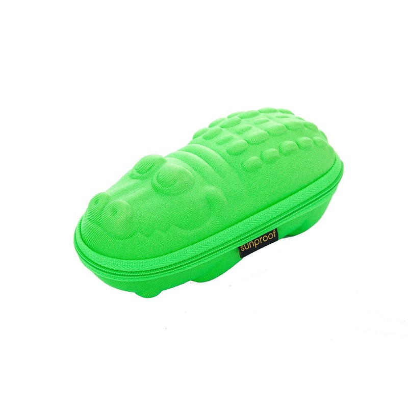 Sunproof Sunglasses case red mouthed Green Crocodile