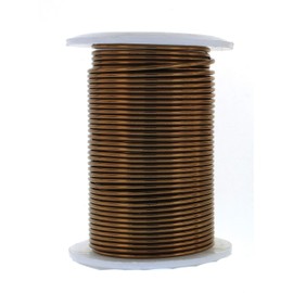 The Beadsmith Wire Elements - Alambre de cobre lacado de calibre 16 resistente al deslustre para hacer joyas, bobina de 8 yardas, 7.32 metros (latón antiguo)