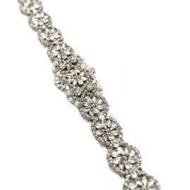 Cinturones de novia para mujer, diamantes de imitación brillantes con perlas hechas a mano para novia y dama de honor, Rosa (Dusty Rose), Talla única