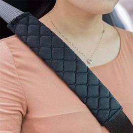 FATASH Pack of 2 Car Seat Belt Pads 11 x 2.4 Inch, Soft Plush Shoulder Strap Cushion Cover with Velcro Closure, Multifunctional for Luggage, Backpacks Harness Pad, Comfortable for Kids & Adults - Blue