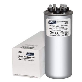 (2) Pack, 55 + 7.5 uF x 370 or 440 VAC - Jard # 12793 Round Dual Run Capacitor