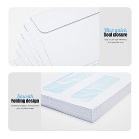ACSTEP #10 500Pack Double Window Envelopes Self Seal Security Envelopes For Business, Quickbooks Check With Self Sealing Closure, 4 1/8 x 9 1/2 White