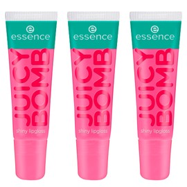 essence Juicy Bomb Shiny Lip Gloss No. 102 Pink, shiny radiantly fresh, shimmer, vegan, alcohol-free, paraben-free, free from microplastic particles, pack of 3 (3 x 10 ml)