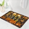 Fall Window Bath Mat Autumn Maple Leaves Forest Bathroom Mat