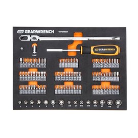 GEARWRENCH 105 Piece 1/4” Drive Slim Head Mechanics Tool Set in Foam Storage Tray - GWMSMBS01