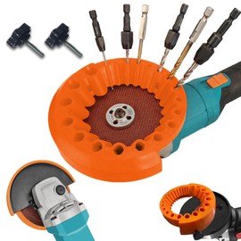 Drill Bit Sharpener, Angle Grinder Attachment for 2~13mm Drill Bits, 125mm Grinder Compatible, ABS Material, Orange, Workshop & DIY Projects