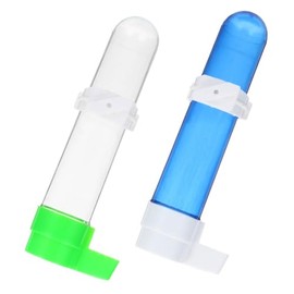 SUPVOX 2 Piezas Bebedero Automático para Periquitos y Pequeñas Botella Transparente con Base y Accesorio Limpiar para Jaulas