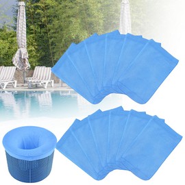 OFFCUP Skimmer Socks, 12 Pieces Skimmer Filter Net, Filter Skimmer Pool, Skimmer Swimming Pool Accessories for Surface Skimmer, Skimmer Basket, Net, Nylon, Removes Slag Leaves (Blue)