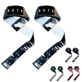 ROTK - Correas de levantamiento de pesas para hombre, 22 pulgadas, acolchadas, par de correas de muñeca Correas de peso muerto de algodón resistentes para levantamiento de pesas y correas de gimnasio