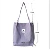 Lziizl Corduroy Tote Bag Women Canvas Shoulder Handbags Casual Big