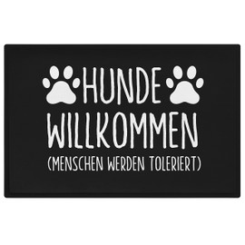Trendation - Dog Doormat Saying Gift Dog Owner Dogs Welcome People Will Be Tolerated
