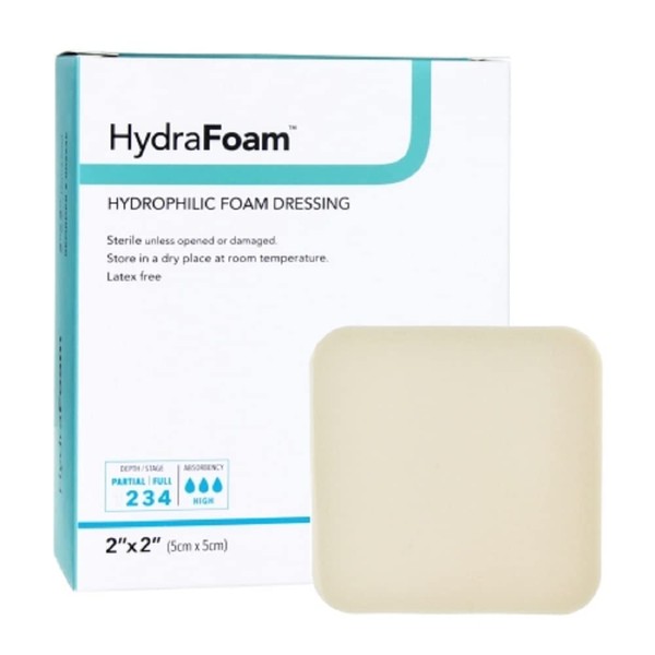 DermaRite Hydrafoam Hydrophilic Foam Dressing, 2'' L x 2'' H