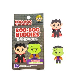 Boo Boo Buddies Kids Adhesive Bandages, Kids Self-Adhesive Sterile Bandages Pack for Toddler Girls & Boys, Adults First Aid, Protect Scrapes and Cuts | 24 Pcs (Dracula + Frankenstein)