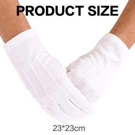 CHILDS WHITE GLOVES FANCY DRESS WITH 3 SEWN IN LINES COSTUME IDEAL FOR MAGICIANS SANTA ACCESSORY KIDS