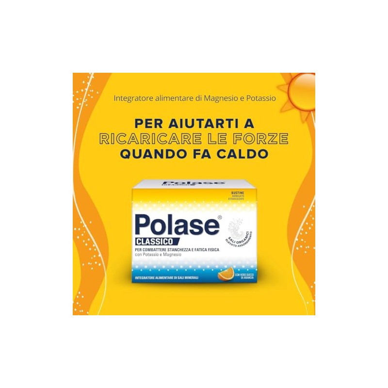 Polase Classico, Magnesio e Potassio,Integratore Alimentare, contro Stanchezza e Fatica