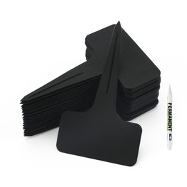 Pack of 100 Plant Labels for Labelling, 1 Piece Marker Pen Plant Signs, Plant Signs for Labelling, Plants Labelling Signs Grow Accessories (Black)