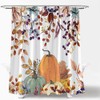WZFashion Fall Shower Curtain Autumn Pumpkin Maple Leaves Thanksgiving Day