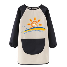 Mecmbj Children's Painting Smock, School 1st Class Children's Apron with Pockets and Sleeves, Waterproof, Painting Apron Children for School Art Painting, Cooking, Laboratory Activity, 7-12 Years Boy