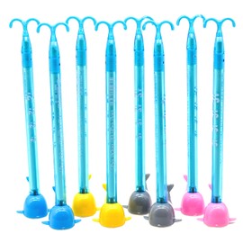 Lopenle 12PCS Whale Pens Whale Spraying Pens Animal Pens Desk Standing Pens 0.5 mm Black Ink For School Home Office Stationery