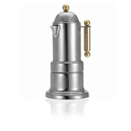 El fabricante italiano de café espresso Stove-Top, olla Moka hecha de acero inoxidable con válvula de seguridad, para café de estufa de cuerpo entero, hace 4 tazas de café espresso