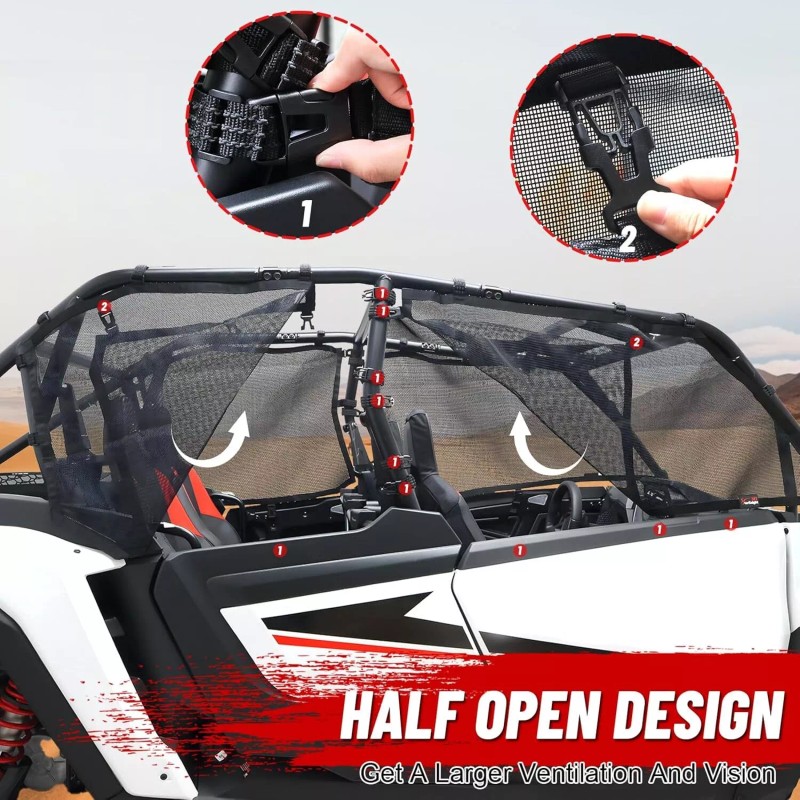 StarknightMT For 2024 2025 RZR XP4 1000 Side Window Mesh