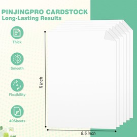 White Cardstock 8.5 X 11,Card Stock Paper 8.5 X 11 Printer Paper,40 Sheets Thick Cardstock for Construction,Scrapbooking,Crafts,Drawing,Business Cards,Invitations,Menus,DIY Cards Making,Arts,Brochures