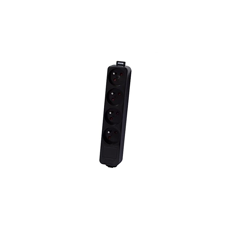 4 x 16 Amp Power Strip Without Cable - Black