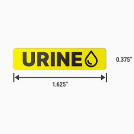 Urine Specimen Medical Stickers (1.625 x 0.375 inch, Yellow - 300 Labels) Urine Labels for Medical Laboratory Testing, Healthcare, Veterinary or Clinics - Strong Adhesive & Highly Visible