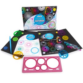 abeec Spiral Scratch Art – Kids Scratch Art Set Includes Spiral Art Frame, Spiral Wheels, A5 Scratch Pad, Scratch Art Sticker Sheets & Much More – Scratch Art Party Bag Fillers