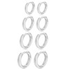 4 Pairs of Small Hoop Earrings for Women 925 Silver