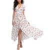 Women's Boho Floral Maxi Dress Summer Button Up Split Flowy