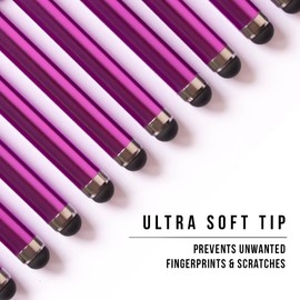 TCD Universal Pack of 10 [Purple] Premium Thick Stylus Pen Pack [Compatible with All Touch Screen Devices]