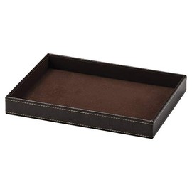Chidorisangyou HT0006 Basket, Brown, 13.0 x 9.4 x 1.6 inches (33 x 24 x 4 cm), PVC Amenity Tray