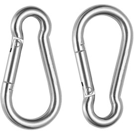 TERF® M5 Heavy Duty Carbine Snap Hook Steel M5 (5mm) Spring-Loaded Closure Snap Carabiner Hook Use For Swing Outdoor Travel Camping Fishing Hiking Hanging and Multi Purpose Use - Pack of 4