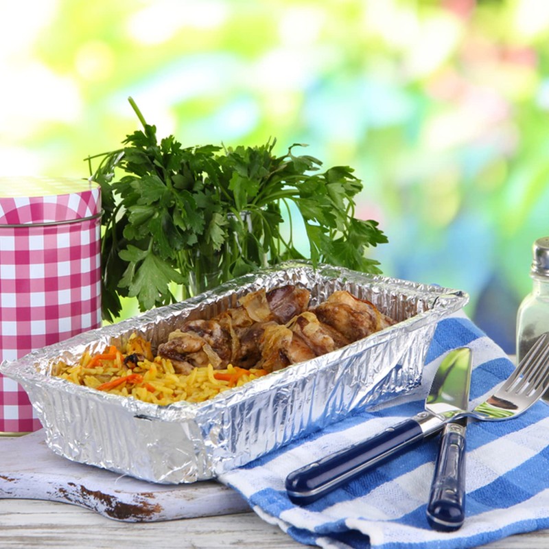Homeshopa Aluminum Foil Trays Containers with Lids, 50 Pack Large