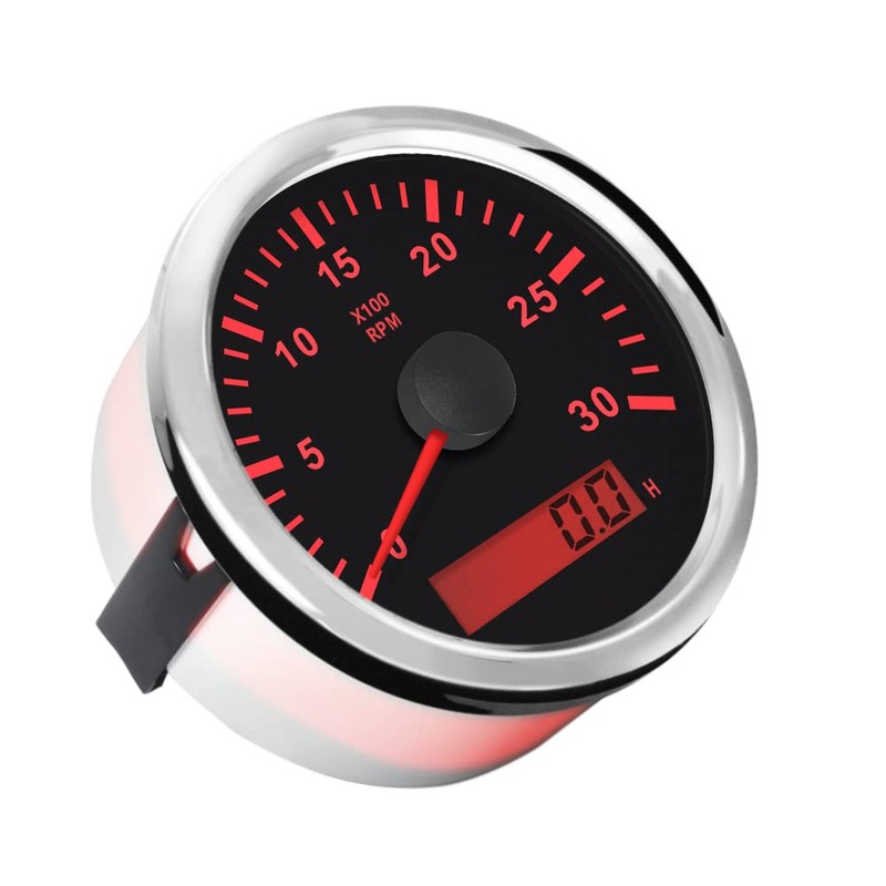 ELING Universal Tachometer RPM REV Counter RPM with Hour Meter