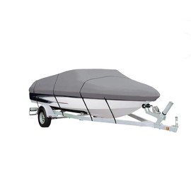 SBU Boat Cover Compatible with Four Winns Horizon 180 LS/180 LE I/O Inboard/Outboard 2005 Grey Color, Heavy-Duty, Towable, Mooring, Storage