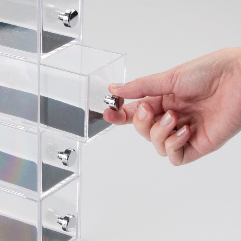 InterDesign Clarity 4 Drawer Flip Tower Jewelry Box, Clear