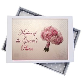 WHITE COTTON CARDS Mother of The Groom Wedding, Mini Photo Album, Bouquet, Board, 12.5 x 17.5 x 2.5 cm