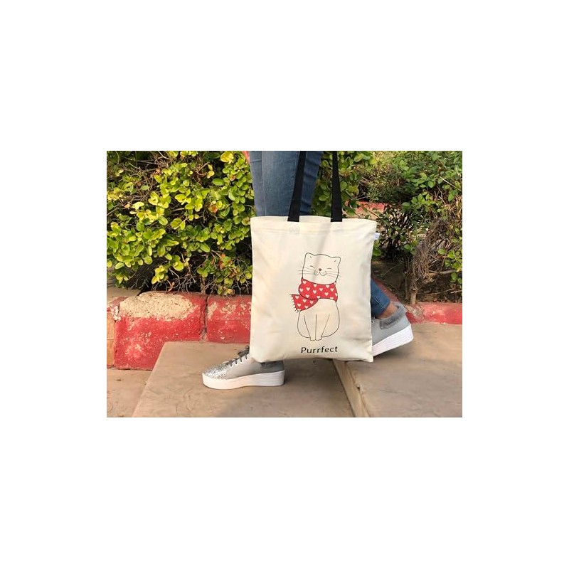 Eco Right Borsa Stoffa Shopper, Cotone Tote Bag, Borsa Donna,