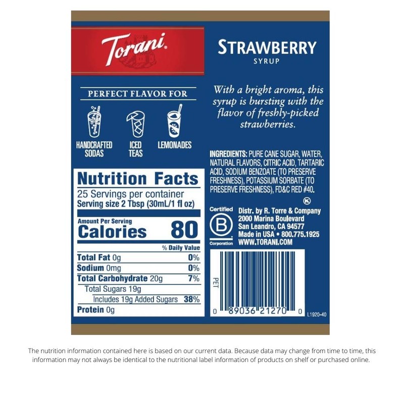 Torani Syrup, Strawberry, 25.4 Ounce (Pack of 4)
