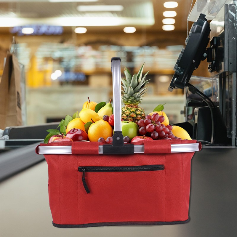Picnic Basket, SIYUAN Shopping Basket with Handle 22L Collapsible Grocery