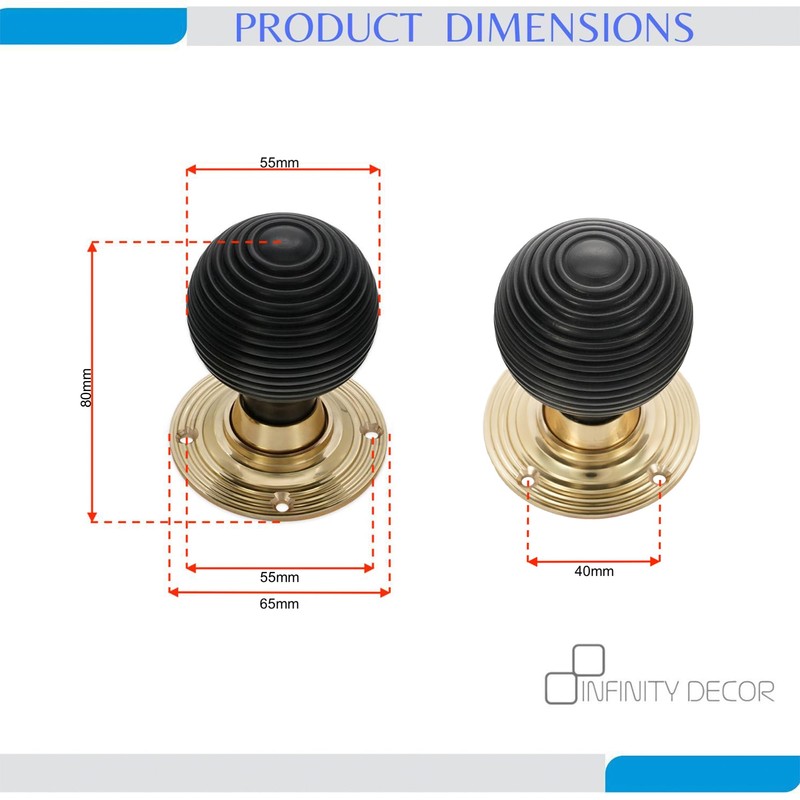 Infinity Decor Victorian Style Solid Natural Ebony & Rosewood Mortice