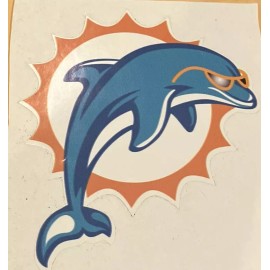 Miami Dolphins 5”x 5.5” Decal/Sticker For Car/Truck/Auto