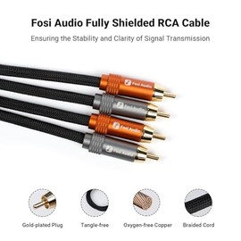 Cable de Audio Fosi Audio 2RCA a 2RCA de 3.9 pies, 2 RCA Macho a 2 RCA Macho Chapado en Oro Cable de Audio Estéreo para Sistemas de Cine en Casa/Ampli