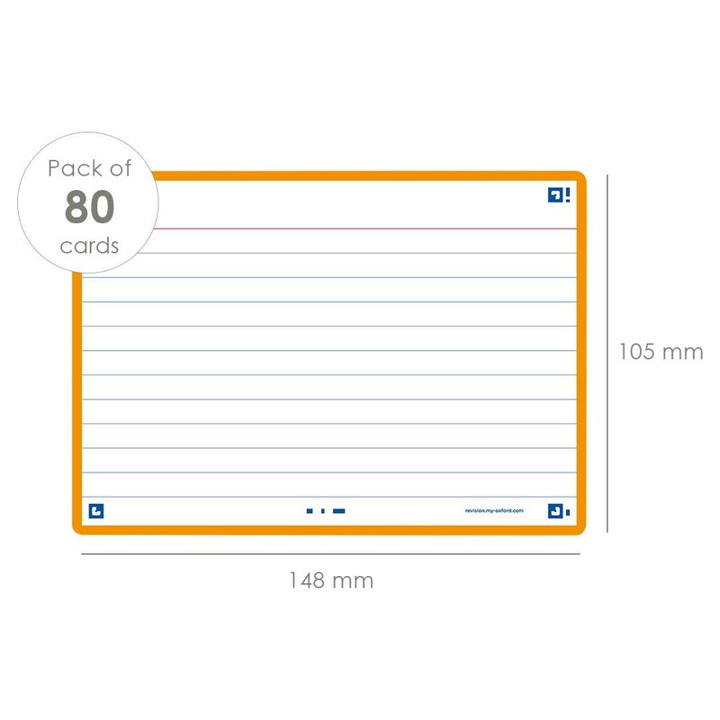Flash Cards, Ruled with Orange Frame, A6, Pack of 80