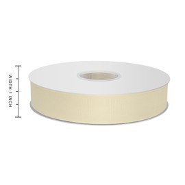 Simplegoal 1 inch 50 Yards Cream Grosgrain Ribbon for Gift Wrapping Weddings Flower Bouquet Decor Sewing
