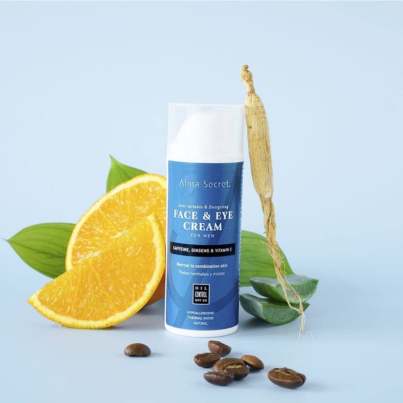 Alma Secret Men's Moisturising Face & Eye Cream with Caffeine,